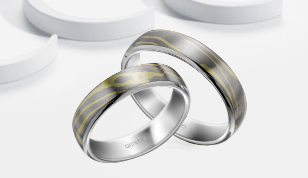 Mokume Gane snubní prsteny a snubní prsteny | acredo